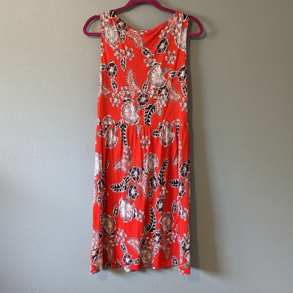 Joe Fresh Red Floral Midi Dress Size M - Picture 5 of 7